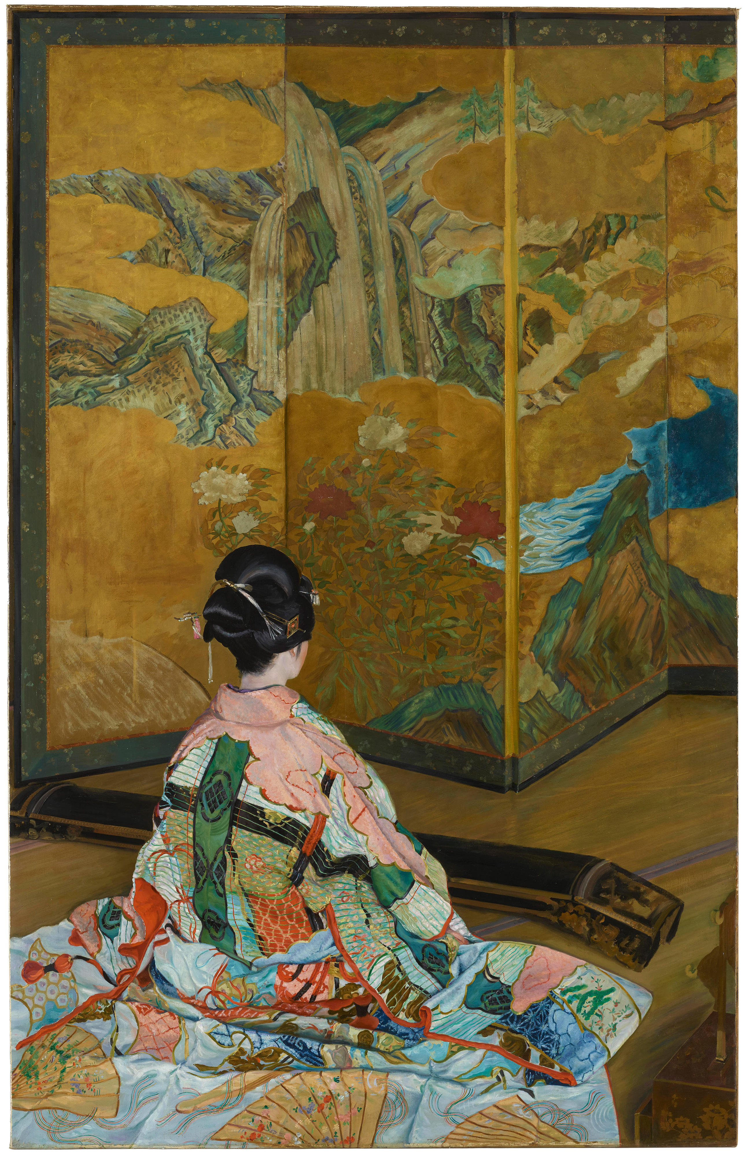 Femme japonaise jouant du koto (A Japanese woman playing the koto)
